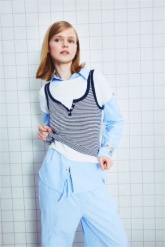 Woman Light Blue كيمونه مخصر سليم فيت