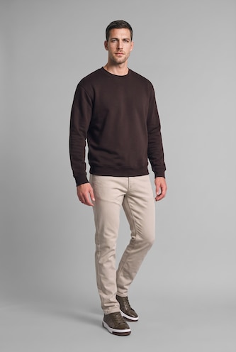 MAN Brown Regular Fit Heavyweight Fabric Sweatshirt