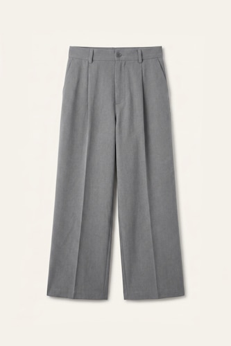 Ерлер Сұр Меланж Wide Leg шалбар