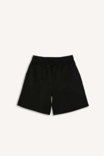 Erkek Siyah Regular Fit Şort