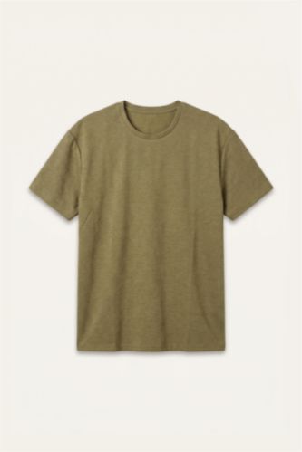 Men Light Khaki Regular Fit Short Sleeve T-Shirt