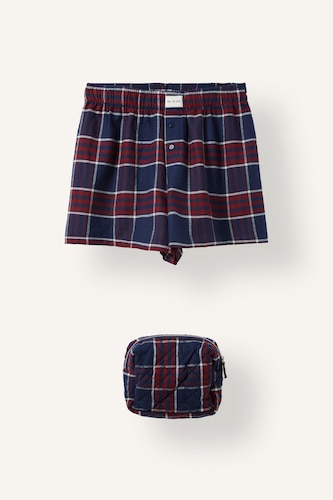 Regular Fit 100% Cotton with Free Bag Plaid Shorts