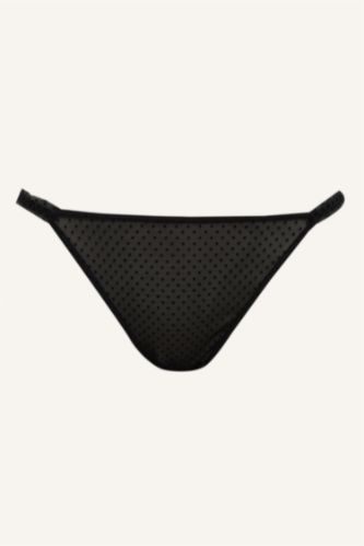 Kadın Siyah Tül Slip Külot