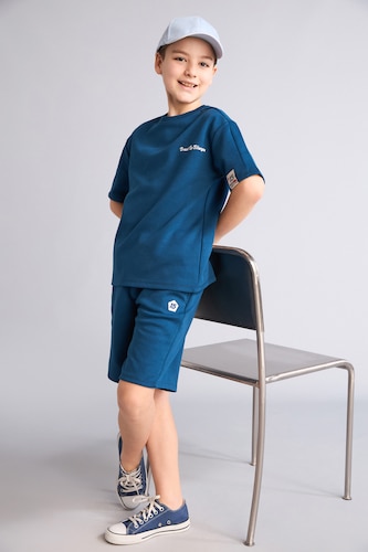 BOYS & TEENS Indigo Oversize T-shirt Shorts Set 2 Piece Set