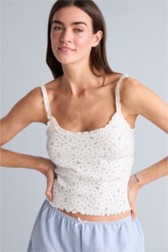 Kadın Açık Mavi Ribana Askılı Atlet