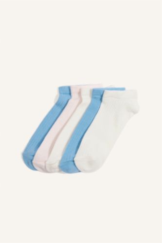 GIRLS & TEENS Blue شرابات قصيرة بناتي قطن - 5 قطع