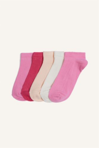 Young Girls - Teen Girls Neon Pink Girl 5 Piece Short Socks