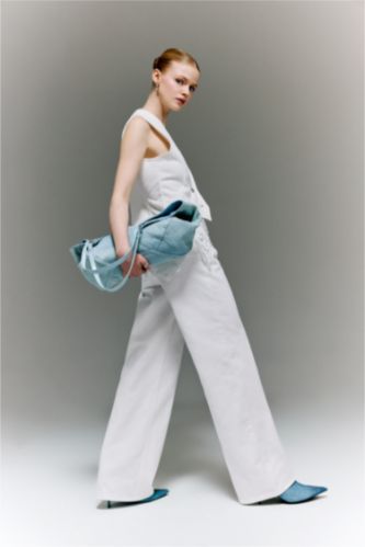 WOMAN White Afra x Defacto Low Rise Wide Leg Low Waist Jeans