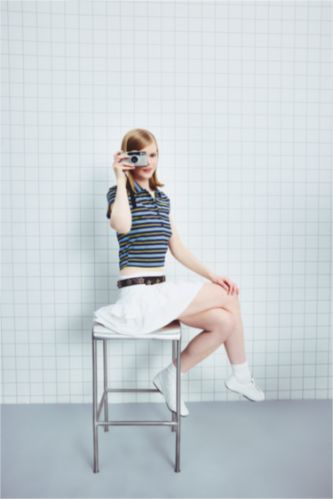 Kadın Kırık Beyaz Normal Bel Penye Mini Etek