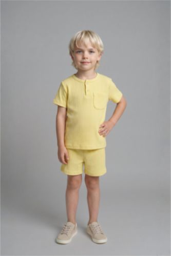 Baby Boys Yellow 2 piece Regular Fit Knitted Pyjamas