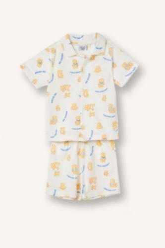 Baby Boys Ecru 2 piece Regular Fit Knitted Pyjamas