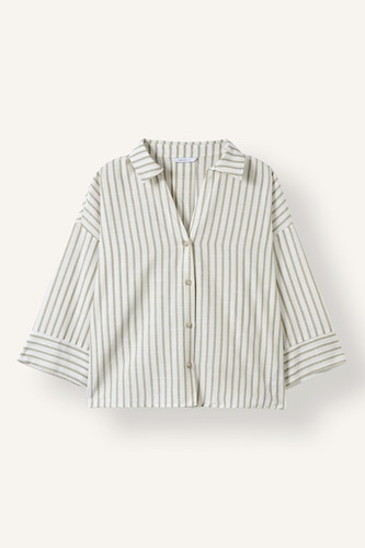Oversize Fit Linen Look Long Sleeve Shirt