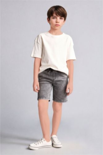 GARÇONS Gris Short en jean Coupe régulière pour garçon