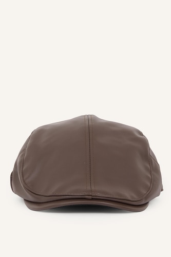 Man Faux Leather Cap