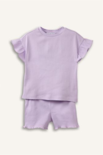 Kız Bebek Lila Fitilli Kaşkorse 2'li Takım Kız Bebek