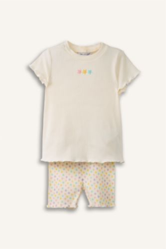 طفلة صغيرة بيج فاتح سيت بيبي بناتي مضلع - قطعتين