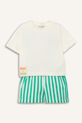 Kız Bebek Ekru Meyve 2'Li Takım Kız Bebek