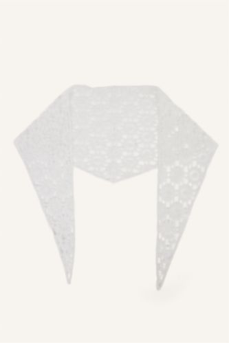 Kadın Ekru Kadın Dantel İşlemeli Bandana