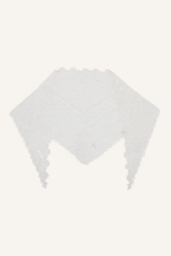 Kadın Ekru Kadın Dantel İşlemeli Bandana