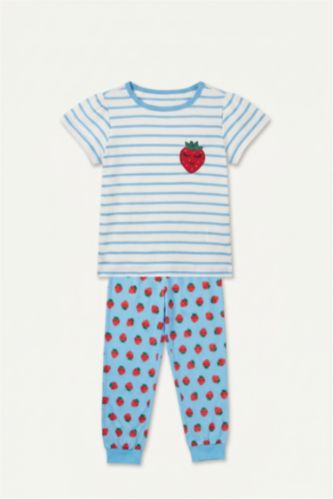 Baby Girls White 2 piece Regular Fit Knitted Pyjamas