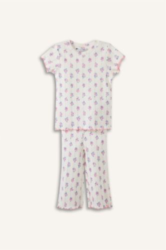 Kız Bebek Ekru 2'li Pijama Takımı Kız Bebek