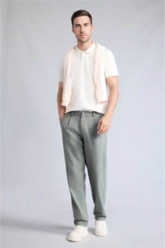 Men Grey Relax Fit Trousers