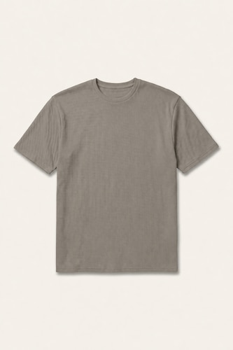Erkek Gri %100 Pamuk Comfort Fıt Basic Tişört