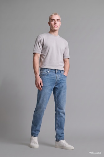 Erkek Lıght Blue Grey %100 Pamuk Straight Fit Pantolon