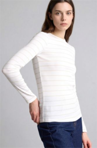 Kadın Ekru Slim Fit Uzun kollu Kaşkorse Tunik