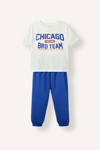 BÉBÉ GARÇON Écru Ensemble T-shirt imprimé et Jogging pour bébé garçon