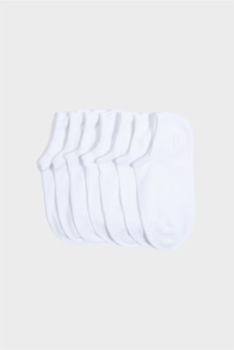Kadın Beyaz Kadın Dikişsiz 7'li Sneaker Çorap