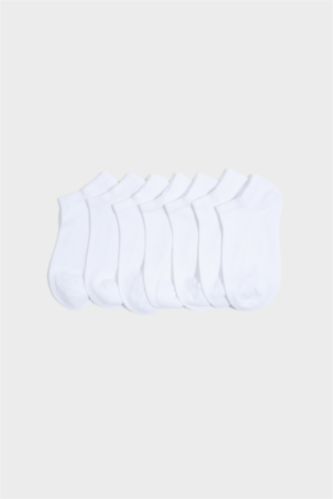 Kadın Beyaz Kadın Dikişsiz 7'li Patik Çorap