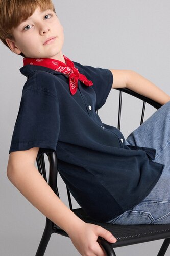 Young Boys - Teen Boys NAVY Man Regular Fit Short Sleeve Shirt