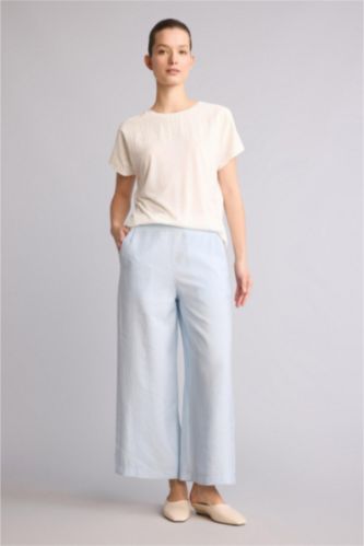 Kadın Açık Mavi Regular Fit Modal Pantolon