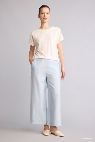 Women Light Blue Regular Fit modal Trousers
