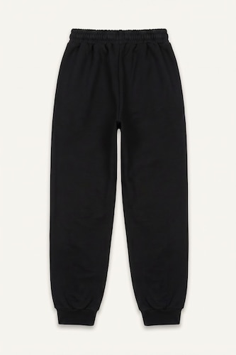 Boy Oversize Fit Slogan Printed 100% Cotton Trousers