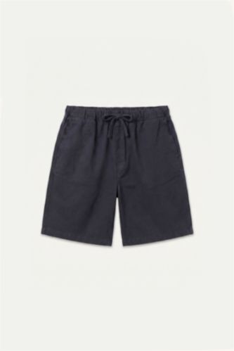 Erkek Lacivert Relaxed Fit Elastik Bel Bermuda Şort