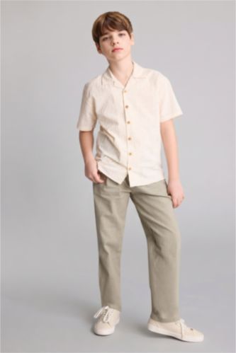 Young Boys - Teen Boys Khaki Regular Fit Cotton Trousers