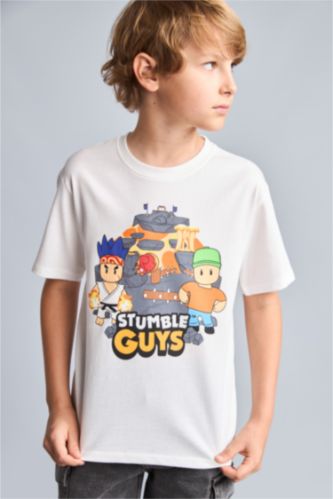 Young Boys - Teen Boys Ecru New Regular Fit Short Sleeve T-Shirt