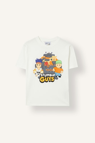 %100 Pamuk Stumble Guys Lisanslı Tişört Erkek Çocuk