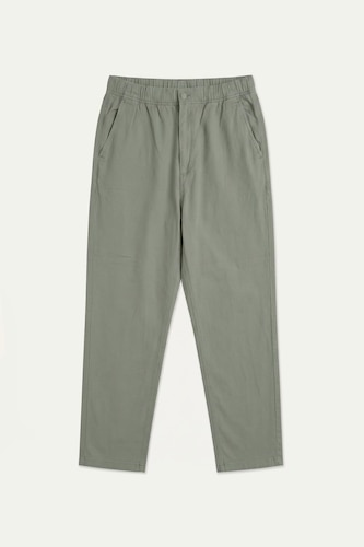 Baggy Fit Khaki Elastic Waist Trousers