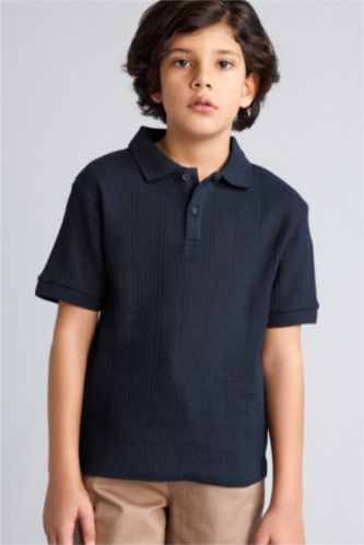 Erkek Çocuk - Genç Erkek Lacivert Kısa Kollu Polo Tişört Erkek Çocuk