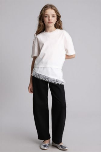 Kız Çocuk - Genç Kız Ekru Tişört Kız Çocuk