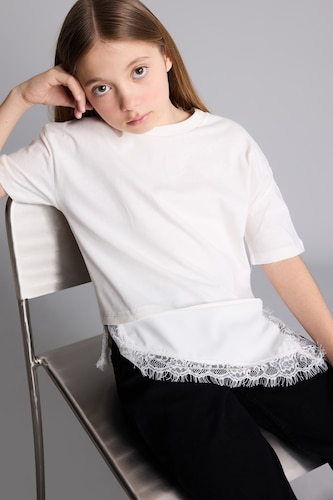 Young Girls - Teen Girls Ecru Regular Fit Short Sleeve T-Shirt