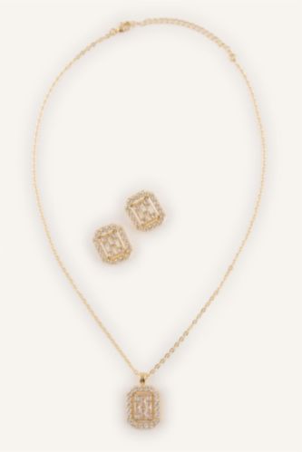 Kadın Altın Kadın 2'li Takı Seti