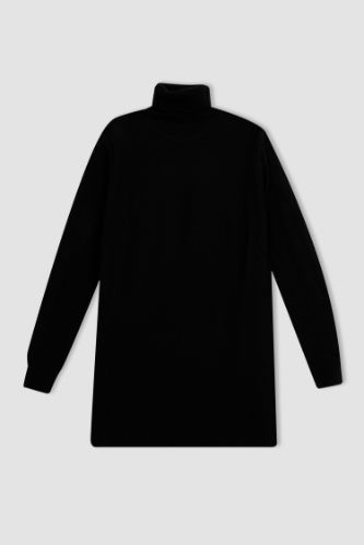 Black WOMEN Regular Fit Turtleneck Tunic 2498345 DeFacto