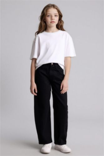 Kız Çocuk - Genç Kız Antrasit Baggy Fıt Jean Pantolon Kız Çocuk