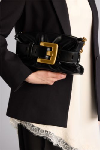 FEMME Noir Sac en simili cuir pour femme