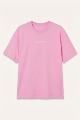 Young Girls - Teen Girls Light Pink Printed Short Sleeve T-Shirt