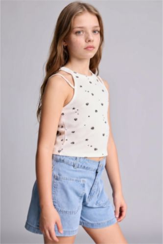 Young Girls - Teen Girls White Girl Printed Ribana Tank Top